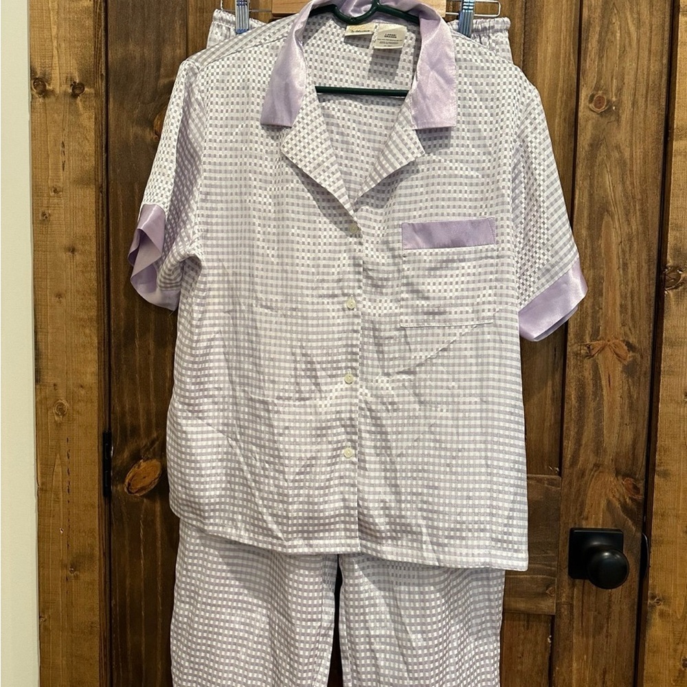 Delicates Lavender and White Kids Pajama Set